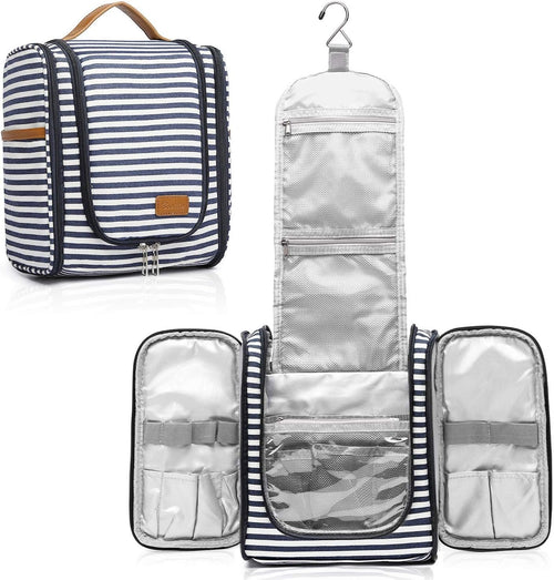 Bosidu Hanging Toiletry Bag for Women with Sturdy Hook, Large Makeup Organizer kit with 21 Compartments, Water-Resistant Cosmetic Bag for Travel or Daily Use