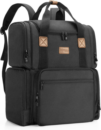 BAFASO Cosmetic Bag Backpack with 3 Removable Inner Pockets, Travel Makeup Bag with Multiple Pockets, Black