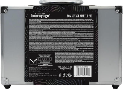 bonvoyage, Bon Voyage Makeup Set 43-Piece Makeup Kit with Mirror, Including Lipsticks, Eyeshadows, Blush, Nail Polishes and More - Portable and Fashionable Metal Case