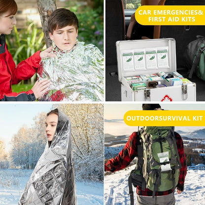 5Pcs Emergency Thermal Blankets,Survival Reflective Thermal First Aid Foil Blanket for Outdoor,Emergency Thermal Blanket,Survival Reflective Thermal First Aid Foil Blanket Emergency Blanket,210x130cm