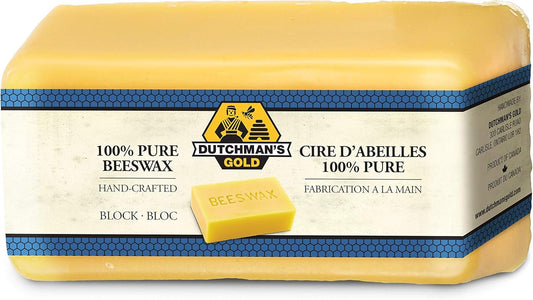 Dutchman’s Gold Canadian Yellow Beeswax Block 454g - Cosmetic-Grade Natural Beeswax for Candle Making, Soap, Crafts, Beauty - Pure Beeswax Bars - Safe and Easy to Melt