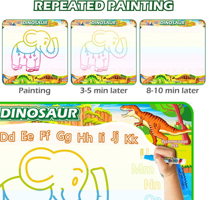 Jasonwell Aqua Magic Water Doodle Mat Large Drawing Coloring Painting Writing Board Educational Learning Toy PENS Water Painting Activity Gifts for Kids Toddlers Boys Girls Age 2 3 4 5 6 7 8 (60 x 40)