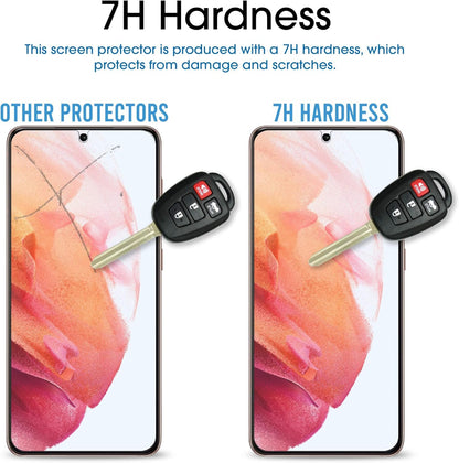 amFilm (2 Pack) Screen Protector for Samsung Galaxy S21 (6.2 Inch), Case Friendly (Easy Install) Hybrid Film Compatible with Fingerprint Sensor (2021)
