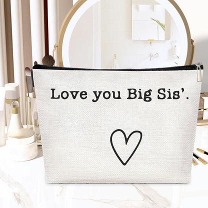 Travel Toiletry Bag - Best Sister Ever Large Organizer Sister, Portable Travel Toiletries Hygiene Bag, Funny Christmas Birthday Makeup Cosmetic Bag, Love You Big Sis, Unisex
