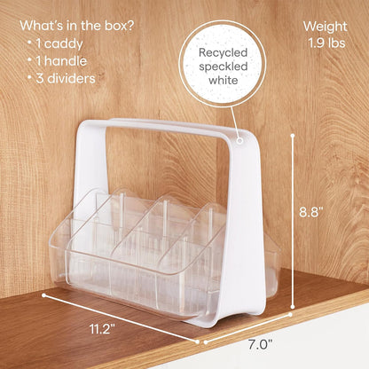 YouCopia SipStation Hydration Caddy, Hydration Packet Storage, Adjustable Electrolyte Powder Organizer, Speckled White