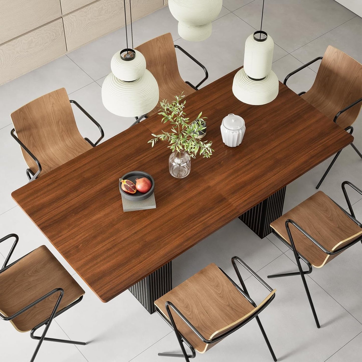 EUNEWR Dining Table, Dining Table, 120 x 80 cm, for 6-10 People, Retro Wood Dining Table for Dining Room, Kitchen, Living Room
