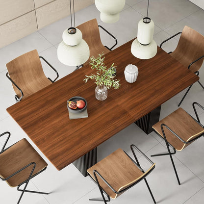 EUNEWR Dining Table, Dining Table, 120 x 80 cm, for 6-10 People, Retro Wood Dining Table for Dining Room, Kitchen, Living Room