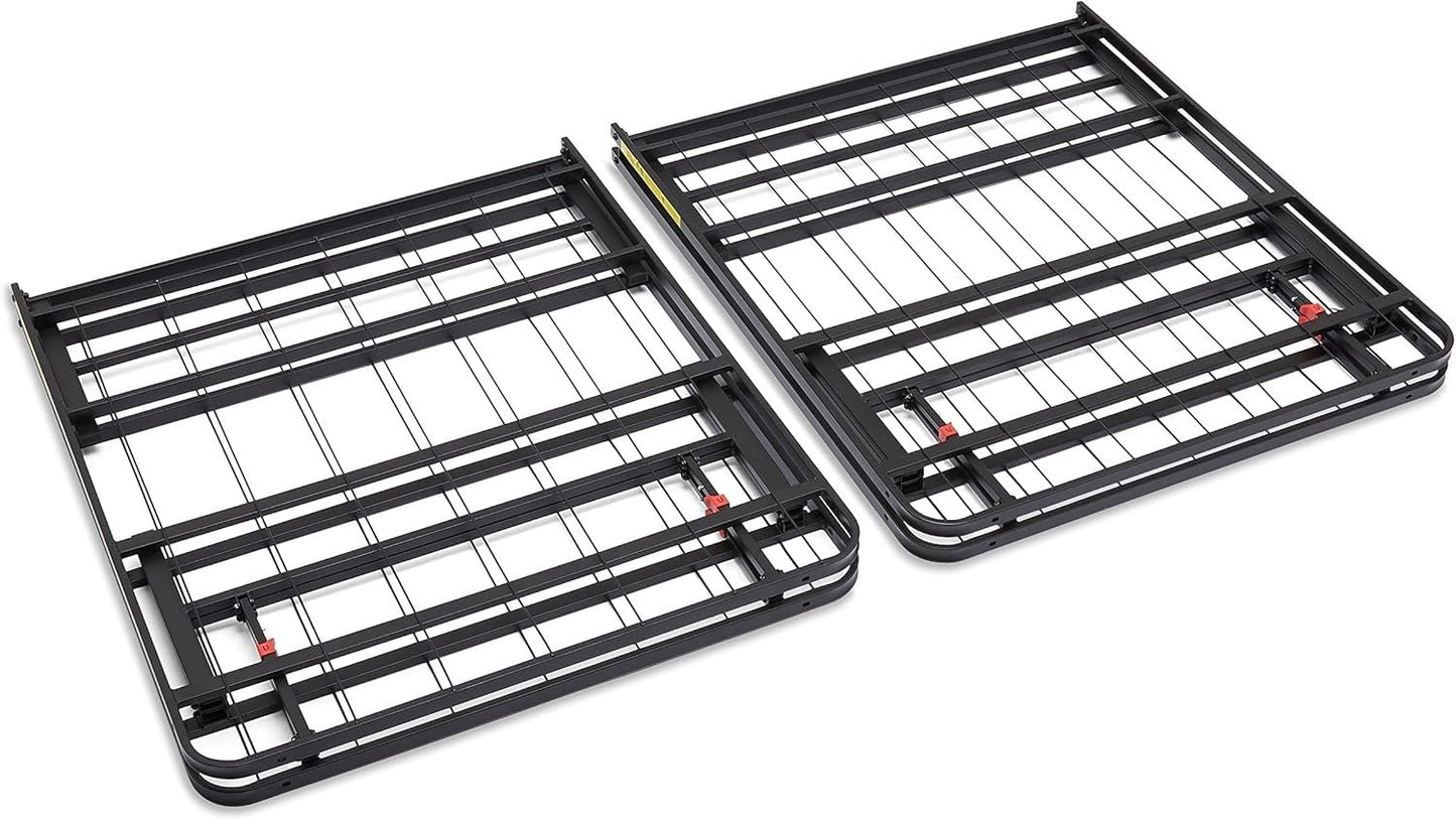 Amazon Basics Bed Frame with Storage, Foldable Metal Platform, Sturdy Steel, No Box Spring Needed, 35.56 cm High, Tool-Free Setup, Full Size, Black