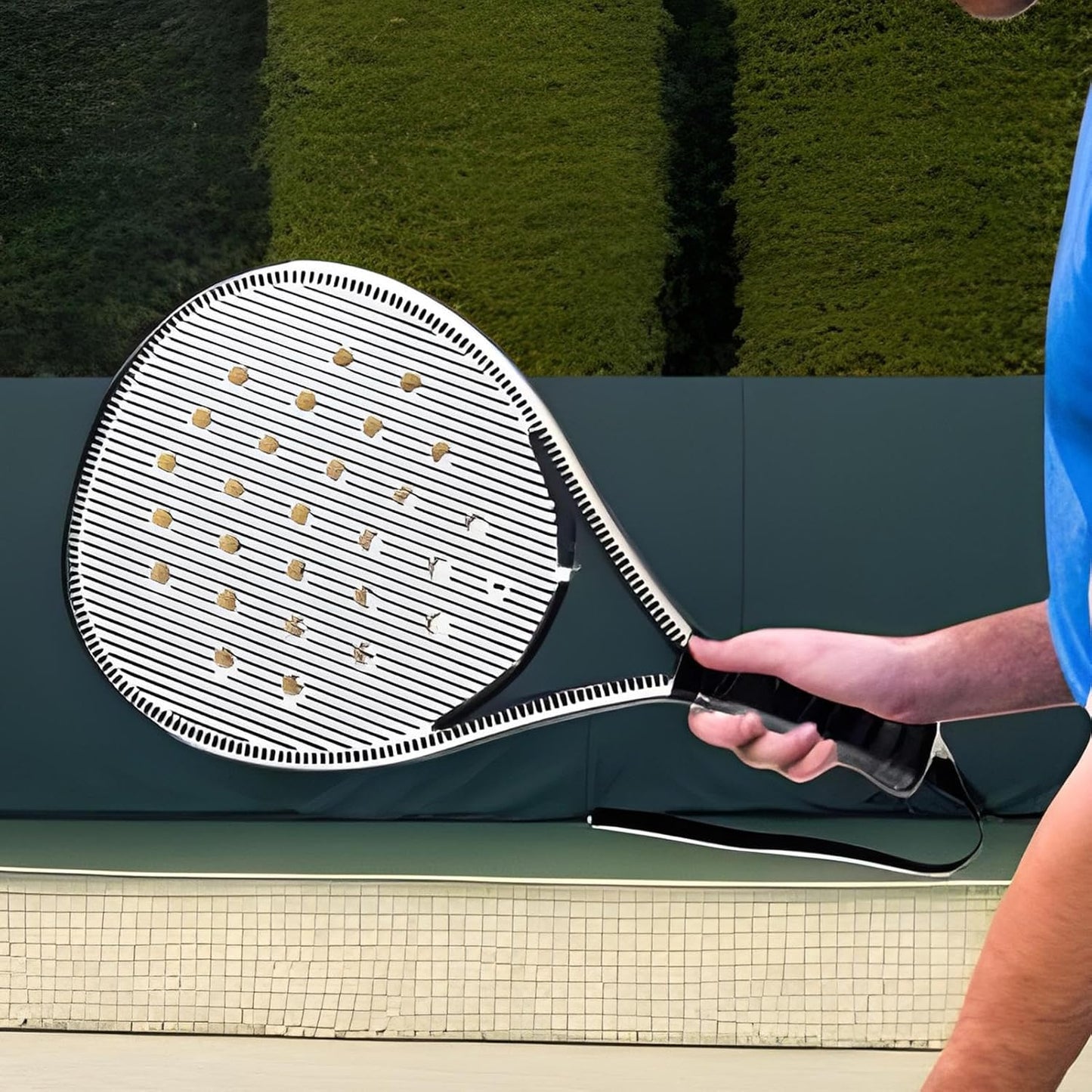 Paddle Tennis Racquets, Lightweight Tennis Paddle Racket, Convenient Sports Gear, Ergonomic Sturdy Grip Handle for Outdoor Travel Training Use, Carbon Fiber + Foam