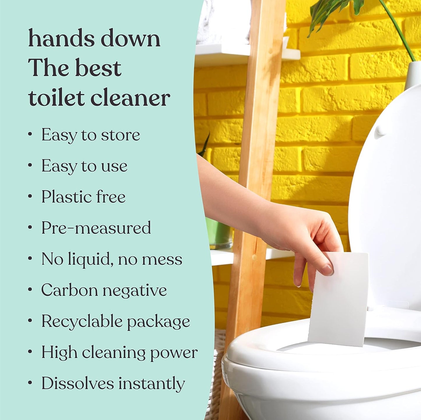 Lazy Coconuts Toilet Bowl Cleaner Strips - 60 Cleans, Plastic-free, Dye-free, With Lemon Essential Oil