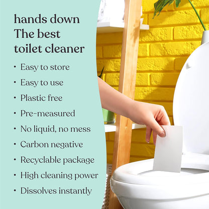 Lazy Coconuts Toilet Bowl Cleaner Strips - 60 Cleans, Plastic-free, Dye-free, With Lemon Essential Oil