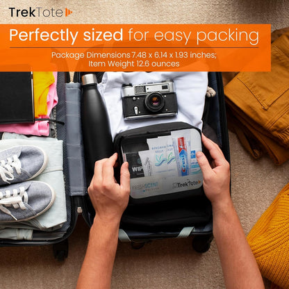 TrekTote 15-Piece Travel Toiletry Personal Care Travel Hygiene Essentials Bag with Unisex Toiletries TSA-Approved Travel Size Kit for Men and Women