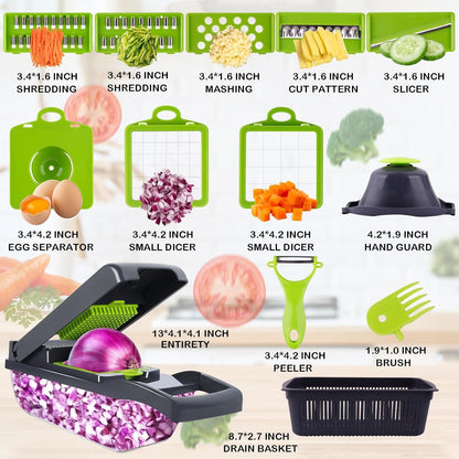 ZWLIYCHN Vegetable Chopper Cutter Mandoline Slicer Cheese Grate Onion Salad Veggie Chopper Dicer with Container Veggie Julienne Potato Cheese Grater Kitchen Tools Gadgets Hand Protector