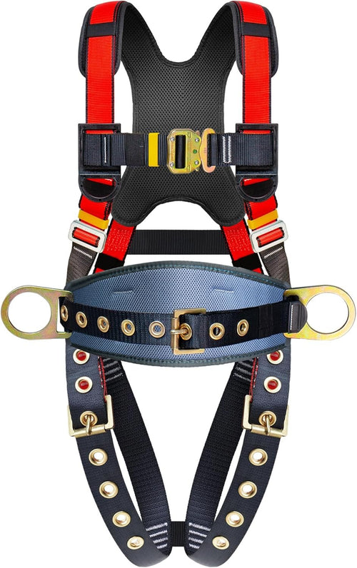 DIJJIG safety harness fall protection harness roofing harness construction harness fall protection safety harness lanyard arnes de seguridad para construccion OSHA/ANSI Compliant csa