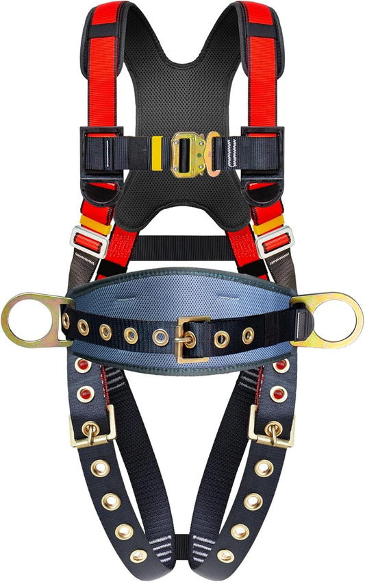 DIJJIG safety harness fall protection harness roofing harness construction harness fall protection safety harness lanyard arnes de seguridad para construccion OSHA/ANSI Compliant csa
