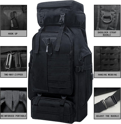 Wesoke 80L 100 liter Hiking Camping Backpack Travel MOLLE Rucksack, Military Tactical Daypacks, Large Outdoor Backpack