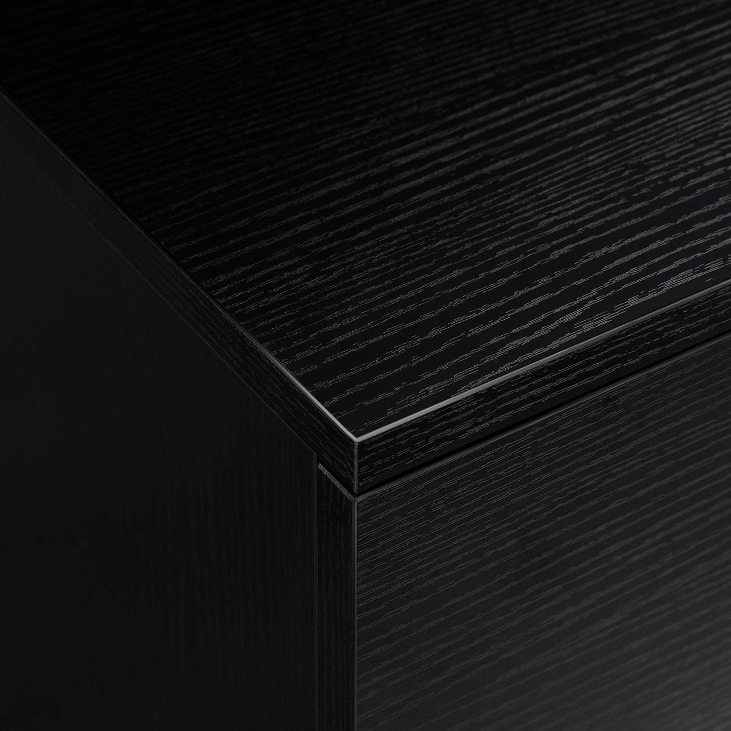 Yaheetech Bedside Table Bedside Modern Bedside Table with 3 Drawers Bedroom Furniture Black Coffee Table Living Room Drawer 40 x 35 x 60 cm
