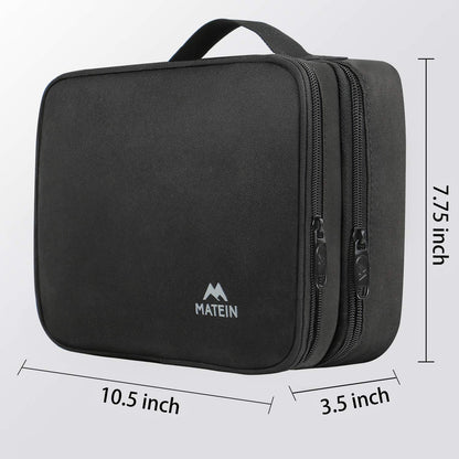 MATEIN Travel Cable Organizer, Waterproof Cable Bag for Travel Accessories, Multifunctional Charger Cable Organizer, Data Cable, Mouse, USB Stick, Mini Tablet, Black