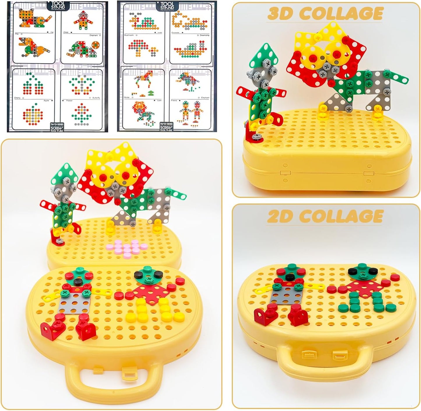 PICKONA 204 Pieces Montessori Toys - Montessori Toy Box with Drill, Magic Montessori Tool Box, Magic Montessori Play Toolbo Toy Box, Kids Toy