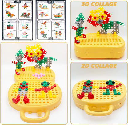 PICKONA 204 Pieces Montessori Toys - Montessori Toy Box with Drill, Magic Montessori Tool Box, Magic Montessori Play Toolbo Toy Box, Kids Toy