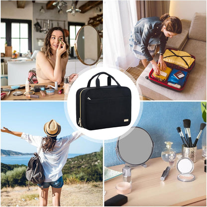 mivceklw Hanging Toiletry Bag, Travel Cosmetic Organizer, Waterproof Makeup Pouch, Large Capacity Storage, Foldable Design, Exquisitely Crafted, 12.6x9.06x4.33in