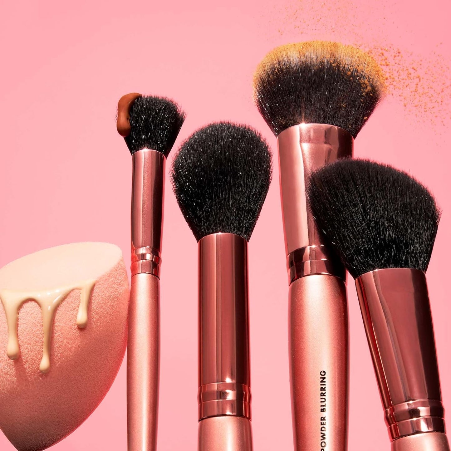 e.l.f. Full Face Makeup Brush & Sponge Set, Concealer Accessories, Powder, Highlighter, Brush and More, Made with Synthetic Bristles, Vegan & Cruelty Free