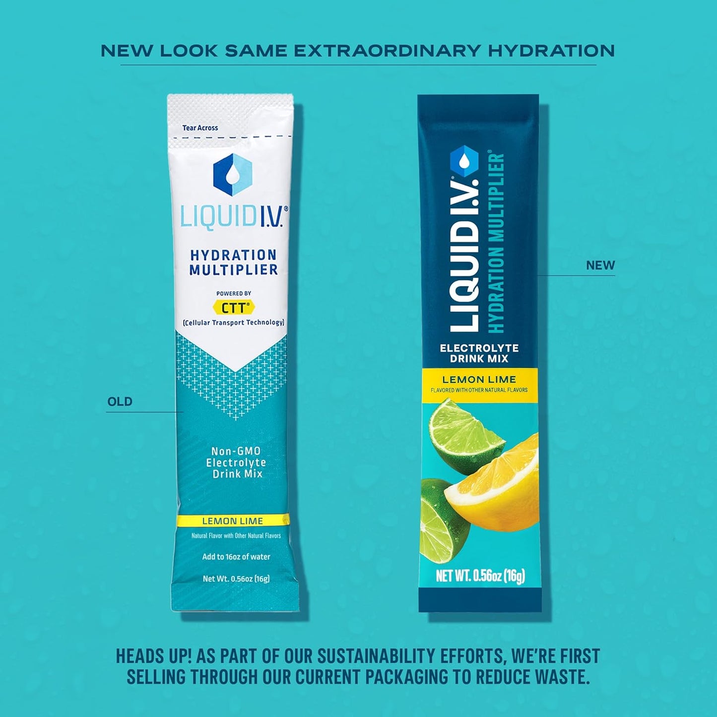 Liquid I.V. Hydration Multiplier, Electrolyte Powder, Easy Open Packets, Supplement Drink Mix (Lemon Lime, 16 Count)
