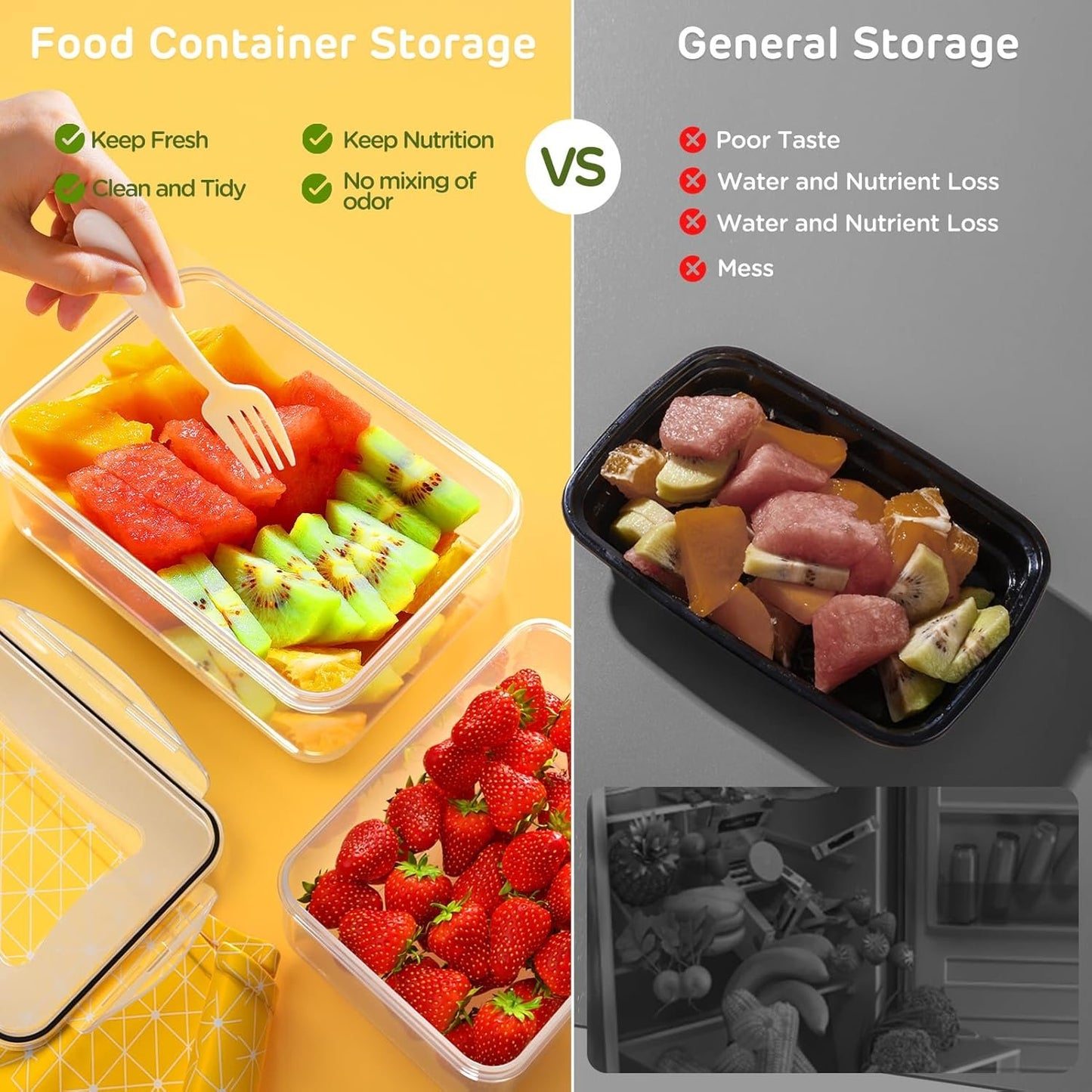 36 PCS Large Food Storage Containers with Lids Airtight(18 Containers with 18 Lids) - BPA Free Plastic Meal Prep Containers Set, Leakproof Kitchen and Pantry Organization - with Labels & Pen(18 pcs)