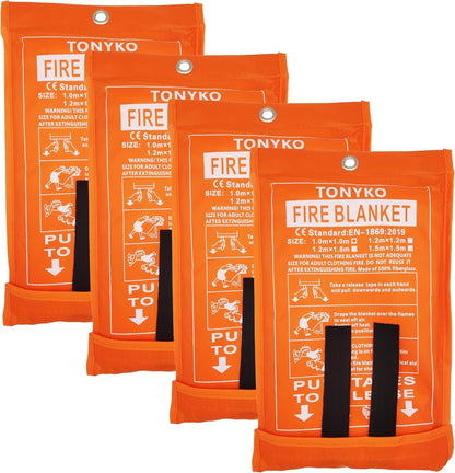 Tonyko Fiberglass Fire Blanket for Emergency Surival, Flame Retardant Protection and Heat Insulation