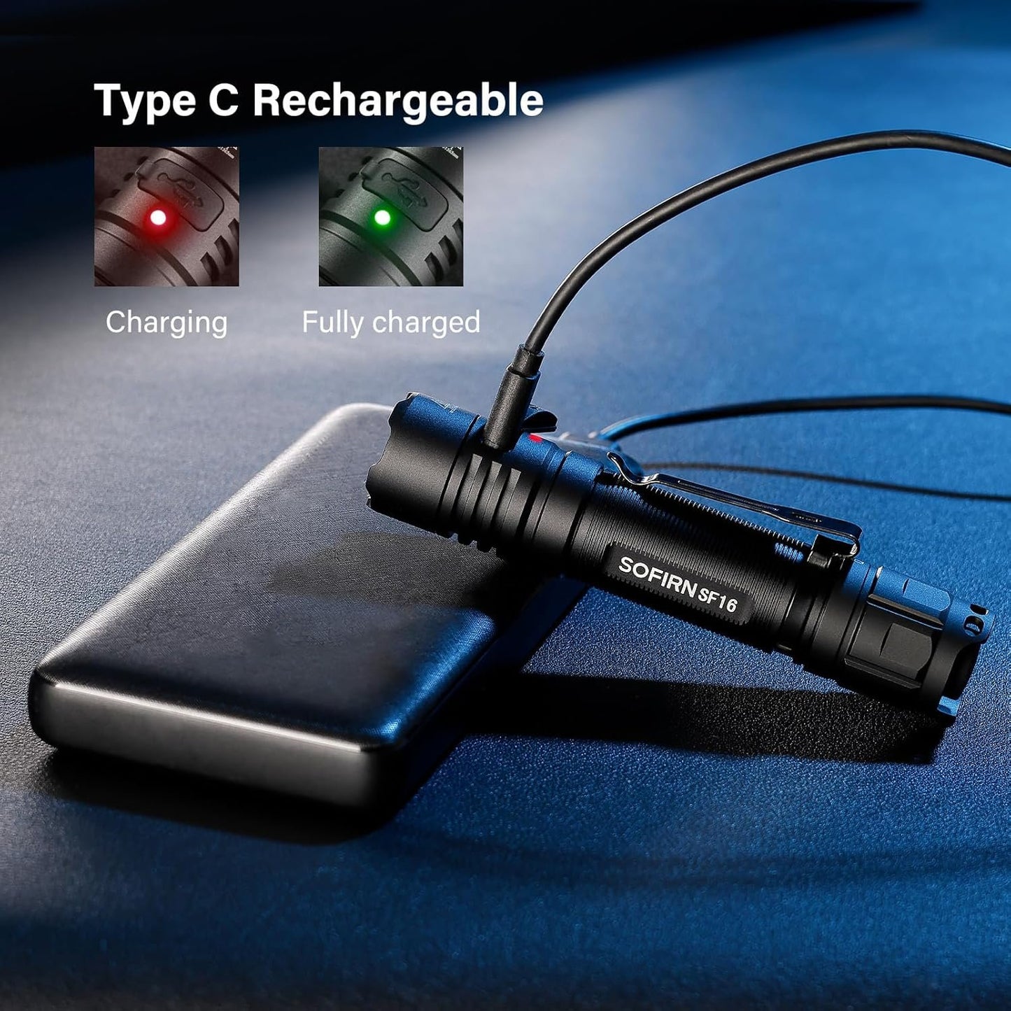 365nm UV Torch Black Light, Sofirn SF16 Rechargeable Powerful LED Blacklight Flashlight for Detecting Pet Dog Urine, Unveil Invisible Stains, High Definition Pure Ultraviolet