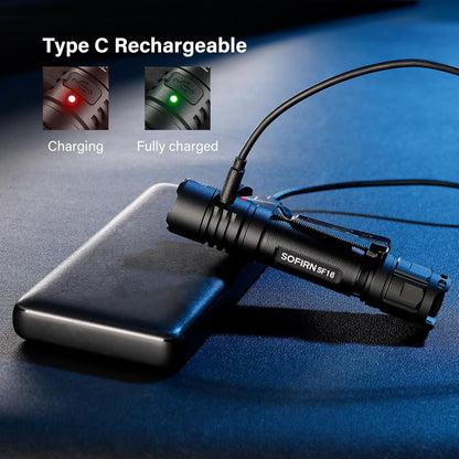 365nm UV Torch Black Light, Sofirn SF16 Rechargeable Powerful LED Blacklight Flashlight for Detecting Pet Dog Urine, Unveil Invisible Stains, High Definition Pure Ultraviolet