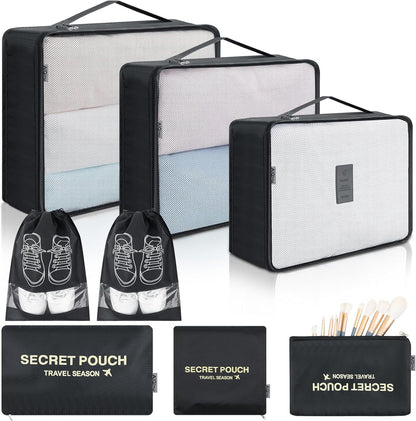 AiQInu 8 Pieces Organizer Suitcase Set, Packing Cubes, Travel Organizer, Sacks Suitcase