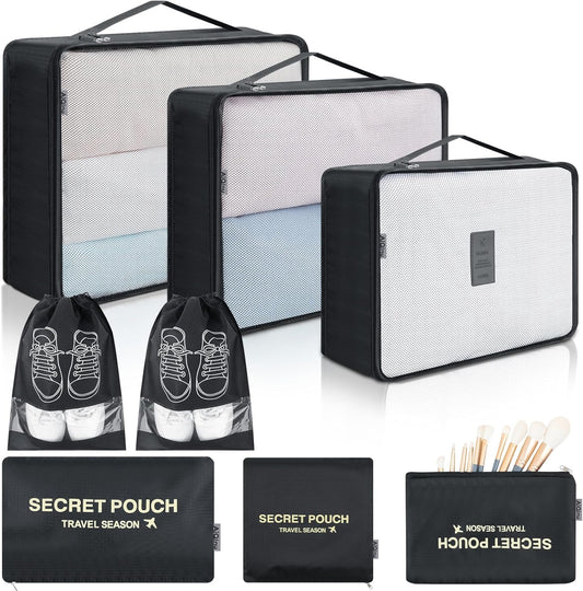 AiQInu 8 Pieces Organizer Suitcase Set, Packing Cubes, Travel Organizer, Sacks Suitcase