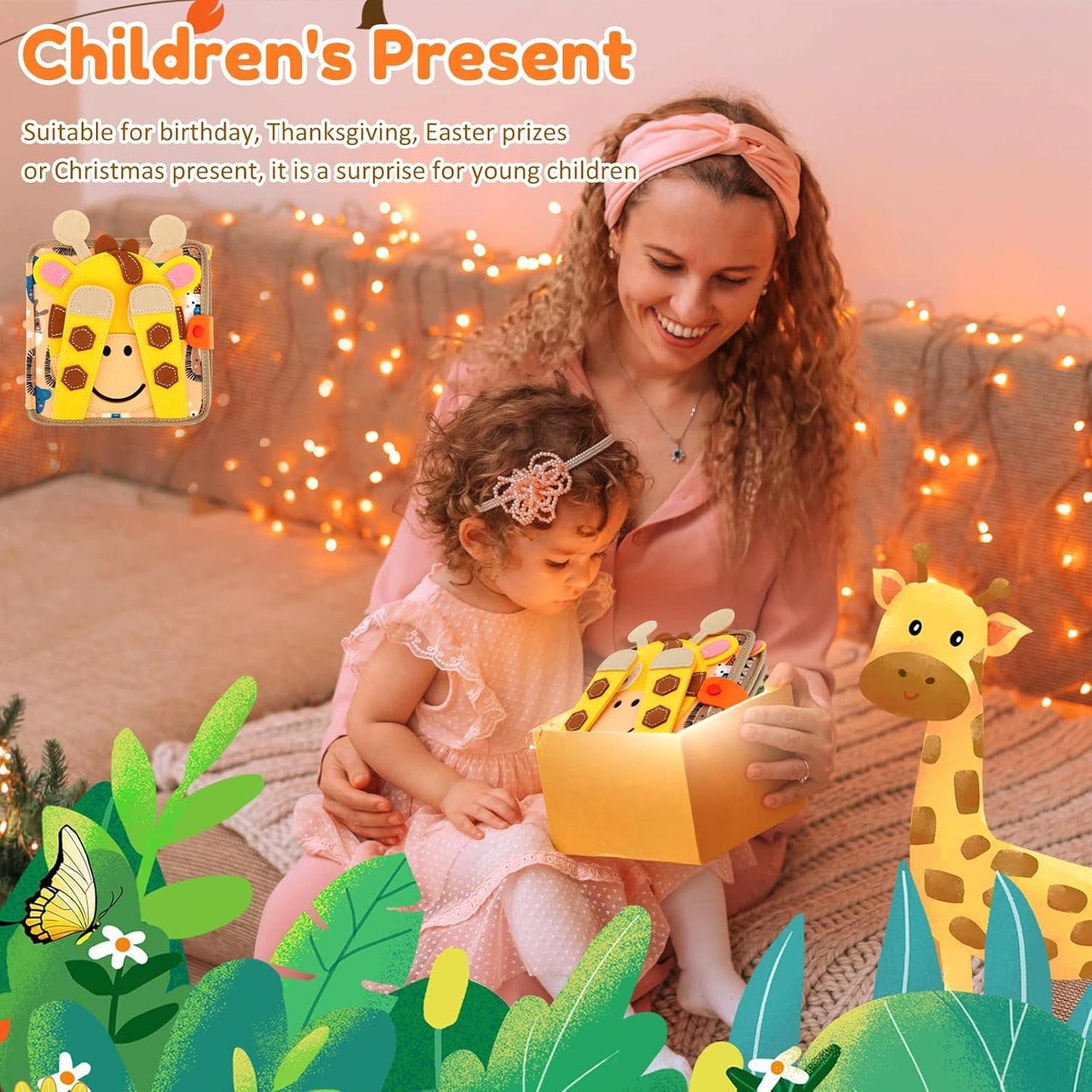 Quiet Book for Toddlers 1-3, Activity Book, Montessori Busy Board for Boys and Girls, Educational Sensory Learning Toys, Animals Sensory Books, Felt Toddler Travel Toys