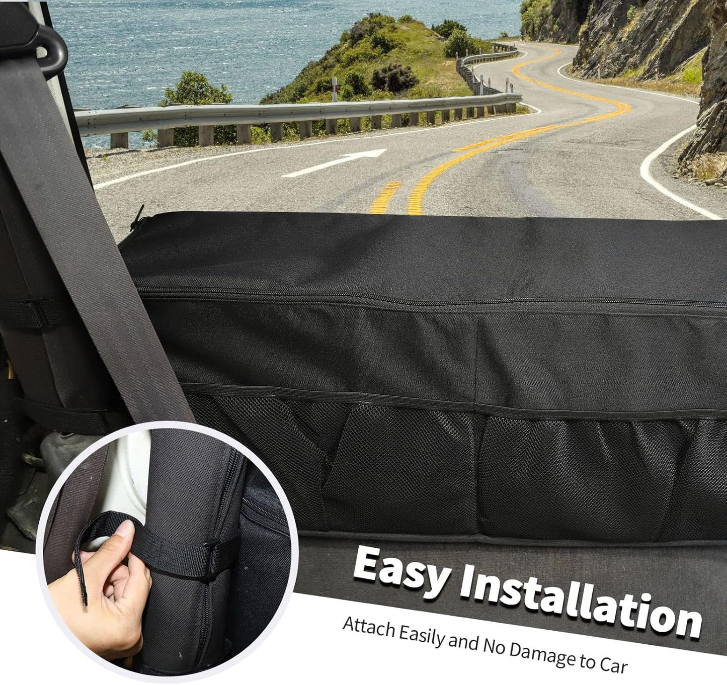 Jimen Compatible with Jeep Wrangler TJ 1997-2006, Trunk Storage Bag Cargo Organizer, Passenger Side