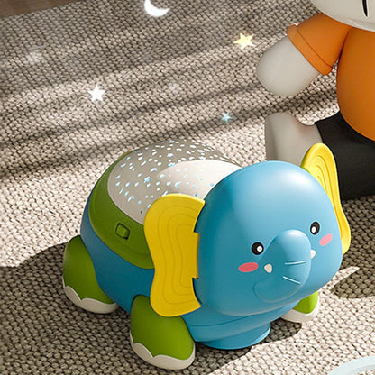 Crawling Toy, Musical Elephant Baby Toy, 7.09x5.31in Interactive Sensory Game, Funny Educational Play, Developmental Activity for Boys, Girls, Nursery Rooms, Home Play