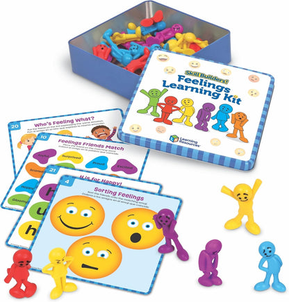 Learning Resources Skill Builders Feelings Learning Kit, Social Emotional Learning Activities, Social Skills Activities for Kids, Talking Flash Cards for Toddlers, Toddler Toy, Homeschool Supplies