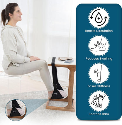 Airplane Foot Hammock | Foot Hammock for Plane Travel | Portable Foot Rest for Air Travel | Feet Rest for Airplane | Ergonomic Swing for Plane Leg Rest with Removeable Base | Travel Essentials