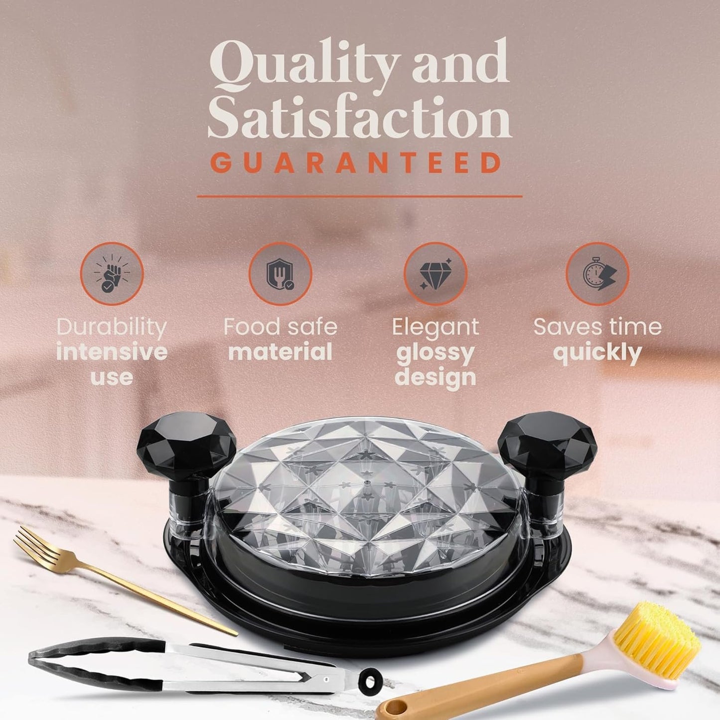 CASUNA Chicken Shredder Tool Twist - Large Meat Shredder Kit with Fork, Clip, Brush - BPA-Free, Anti-Slip Base, Dishwasher-Safe, Ergonomic Handle for Easy Meal Prep