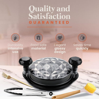 CASUNA Chicken Shredder Tool Twist - Large Meat Shredder Kit with Fork, Clip, Brush - BPA-Free, Anti-Slip Base, Dishwasher-Safe, Ergonomic Handle for Easy Meal Prep