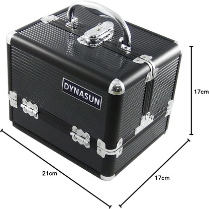 DynaSun - 22 cm Aluminium Beauty Case, Black, Travel Beauty Cases