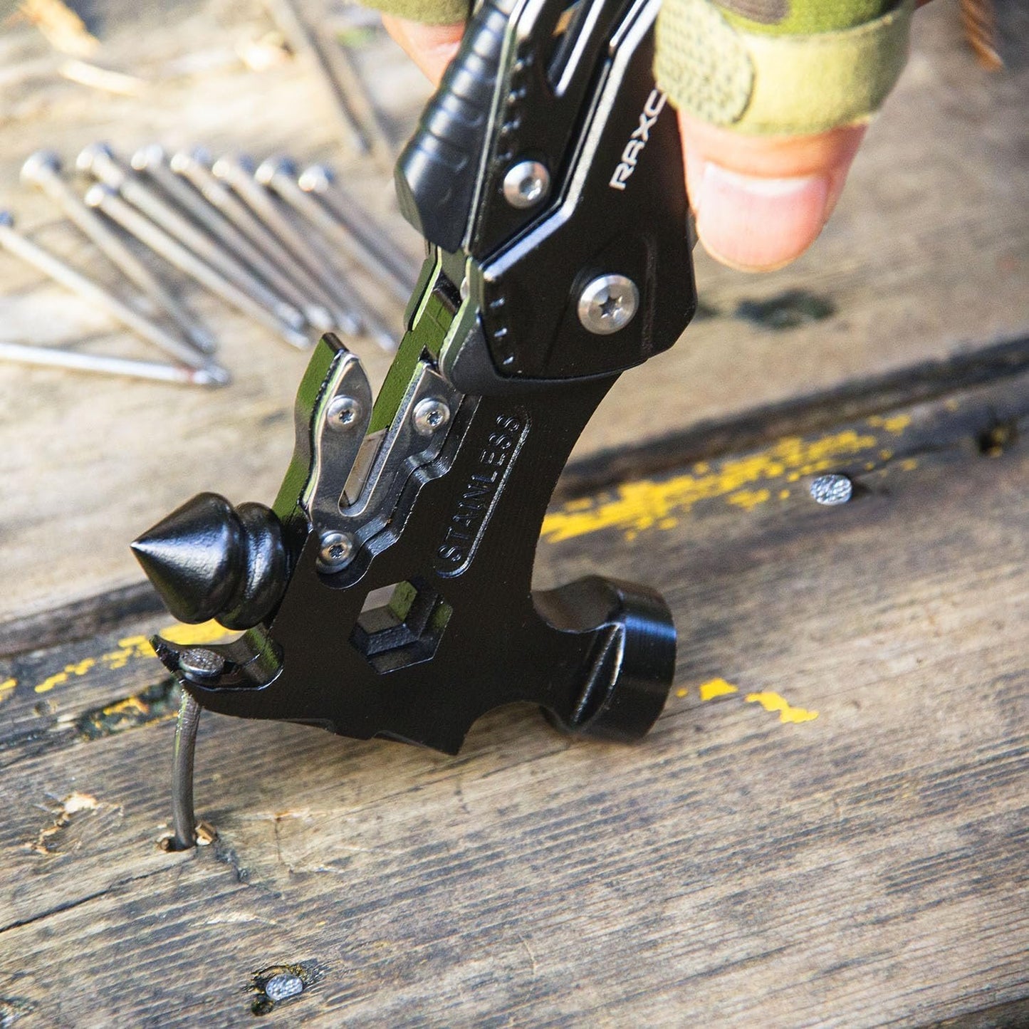 RAXCO 15-in-1 Multitool-Claw Hammer, Pliers,Belt Cutter & Safety Glasses Breaker