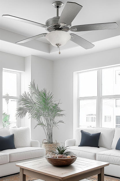Kira Home 13" Ceiling Fan Globe Replacement, White Linen Glass Bowl Upgrade, Glass Shade Compatible w/Hunter - Hampton Bay - Harbor Breeze Fans & More, 12.75" (D) x 4.25" (H)