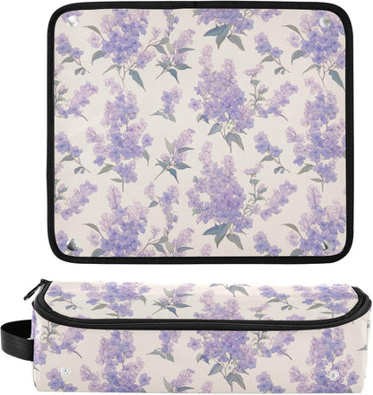FRODOTGV Organizzatore 2 in 1 per strumenti per capelli viola chiaro con tappetino in ferro, organizer per piastre per capelli di grande capacità, organizer per strumenti caldi e accessori per la cura
