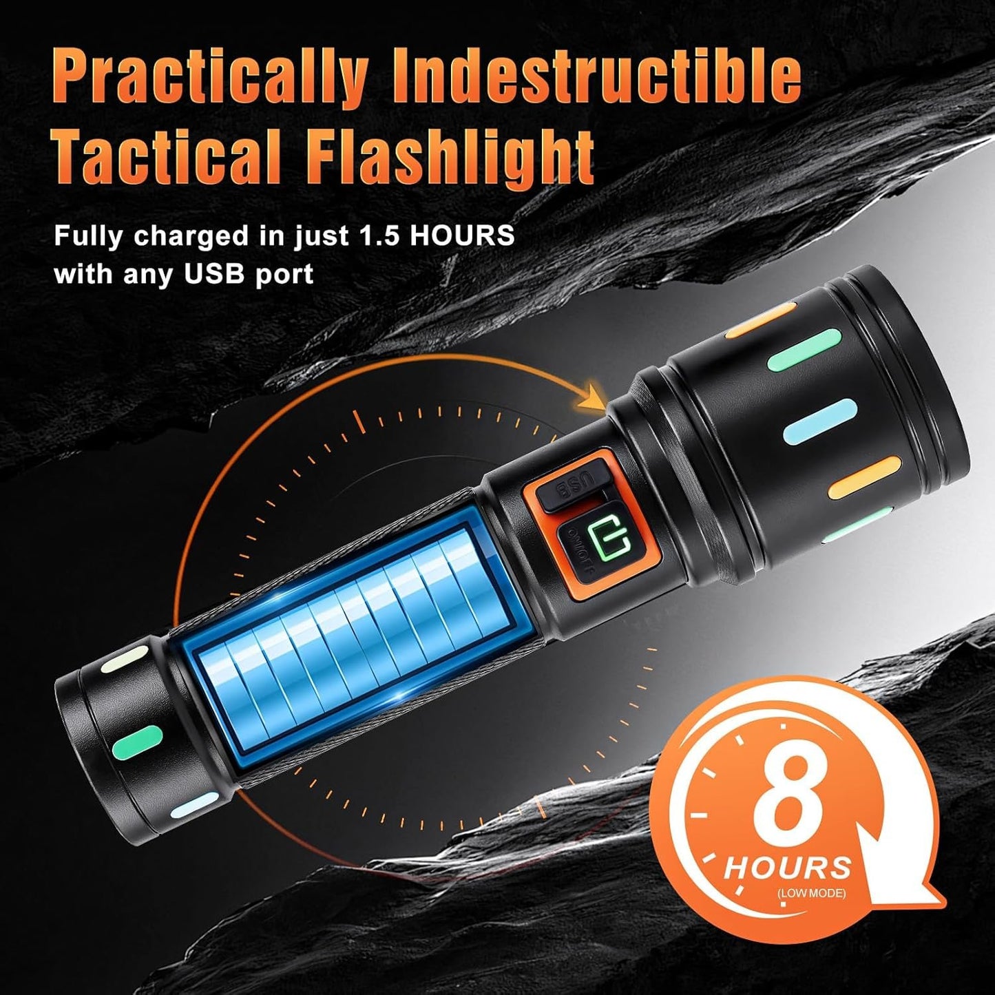 Ciwuzxs Super Bright Tactical Flashlight, LED Flashlights, High Powered 2000 Lumens with 3 Lighting Modes, Zoomable Waterproof Flash Lights for Emergency, Outdoor, Home, Camping, Hiking