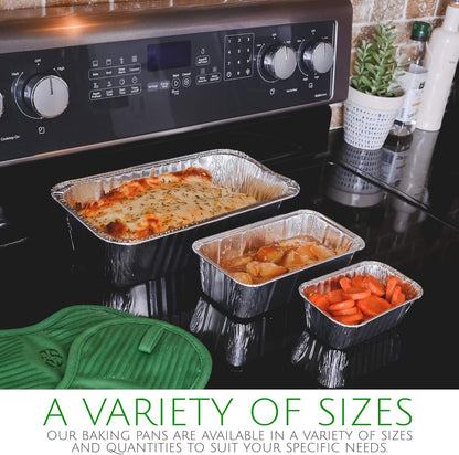PLASTICPRO [2 Lb 10 Pack Disposable Loaf Pans Aluminum Tin Foil Meal Prep Bakeware - Cookware Perfect for Baking Cakes, Bread, Meatloaf, Lasagna 2 Pound 8.5'' X 4.5'' X 2.25''