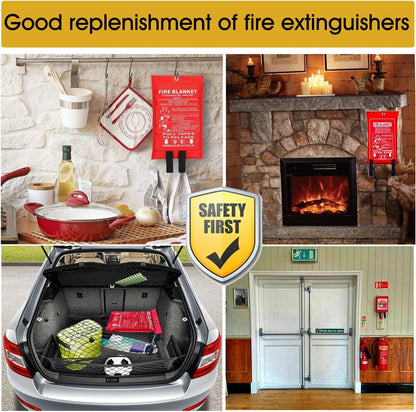 Fire Blanket for Kitchen Home Emergency - Fiberglass Blankets Fire Survival Suspension Flames Retardant Extinguisher for Stove Car Garage Office Camping Caravan BBQ School Fire Safety (1 Pack)
