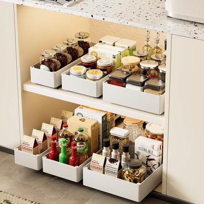WRISIN 3 Pack Pull Out Cabinet Organizer, Multi-Purpose Slide Out Drawers for Kitchen Cabinets, Bathroom, Pantry Organizer, Roll Out Shelf for Home Organization and Storage
