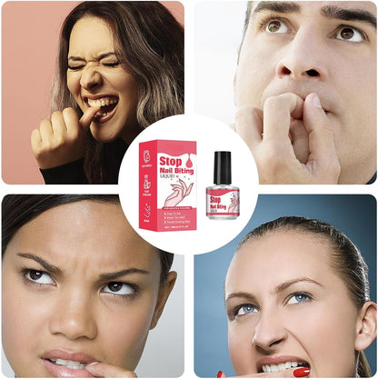 Anti Nail Biting Polish For Kids Adults, 10ML Nail Biting Treatments, Anti Bite Nail Polish, Thumb Sucking Stop, Bitter Taste, Safe Effective, Non-Glossy Invisible Coating for Nail Care
