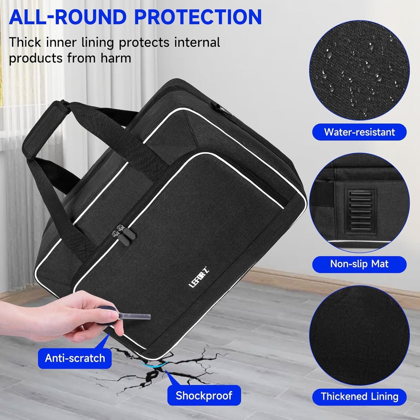 Carrying Case Compatible with PS5/PS5 Pro/PS4,Console Travel Case Compatible with Playstation 5/PS5 Digital Edition,Protective Storage Bag Fits for PS5 Controllers,Game Discs,Charger&Accessories-Black